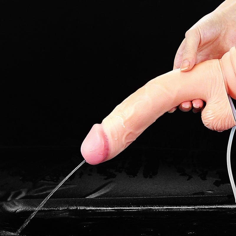 Cumming softee - soft ejaculation dildo 9'' with balls - Product side view  | Flirtybay.com.au